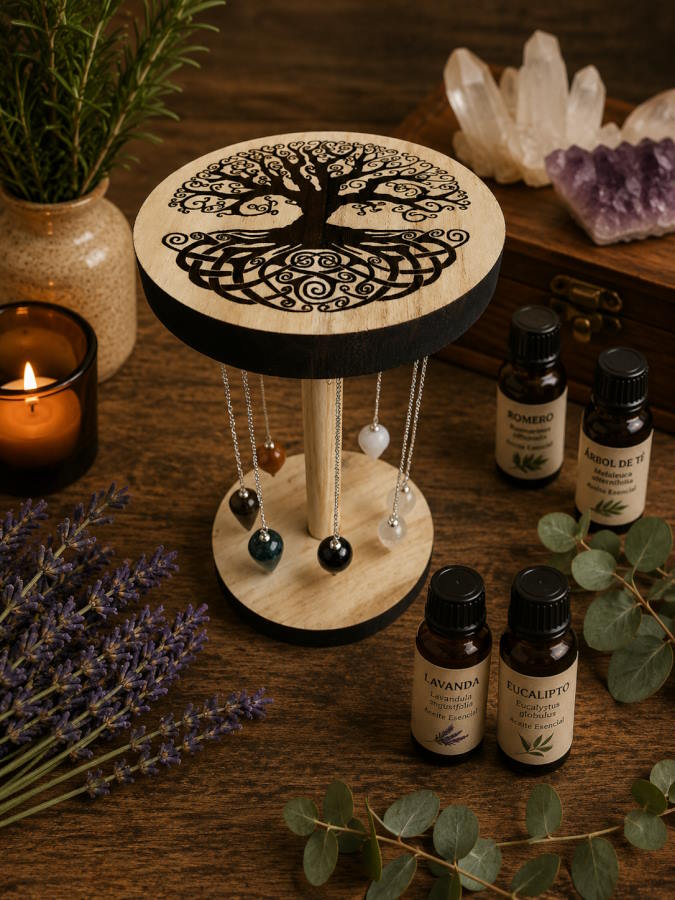 Expositor péndulos Árbol de la Vida paulonia